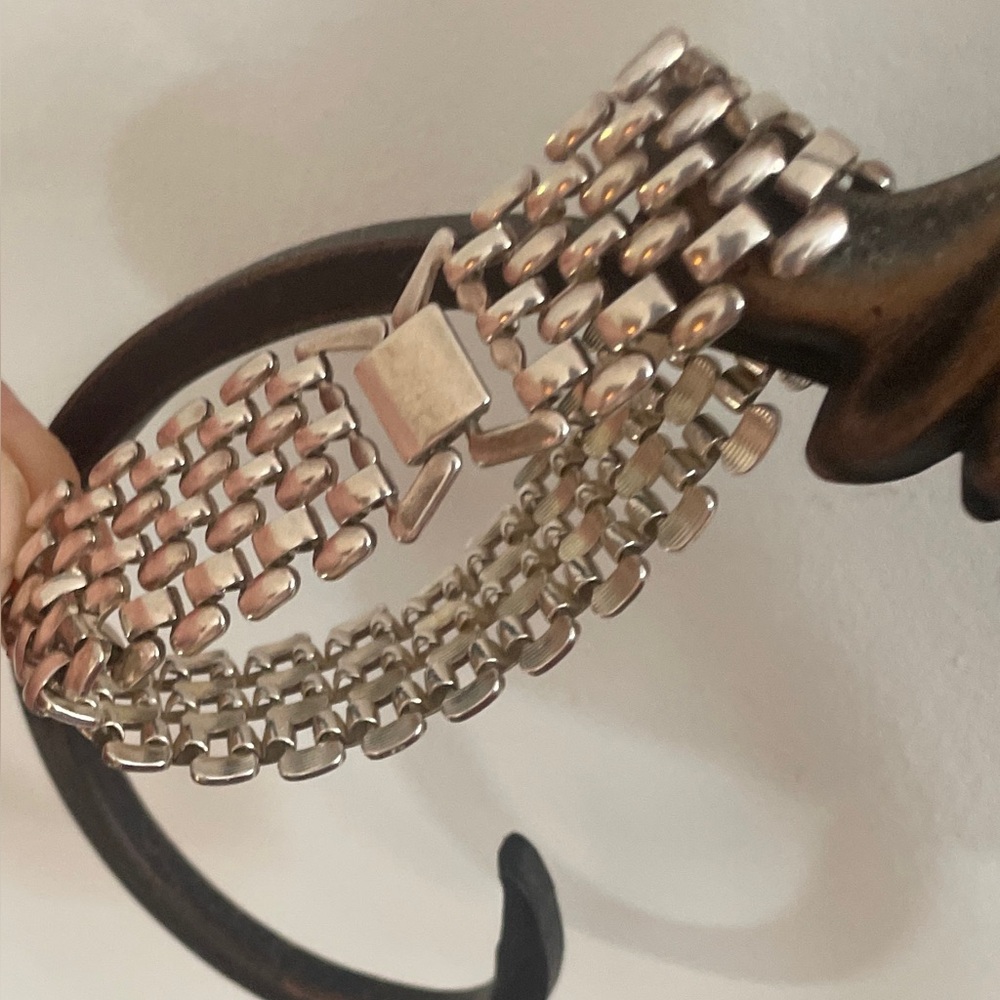 PD Crown Premier Design Silver Basketweave Bracelet